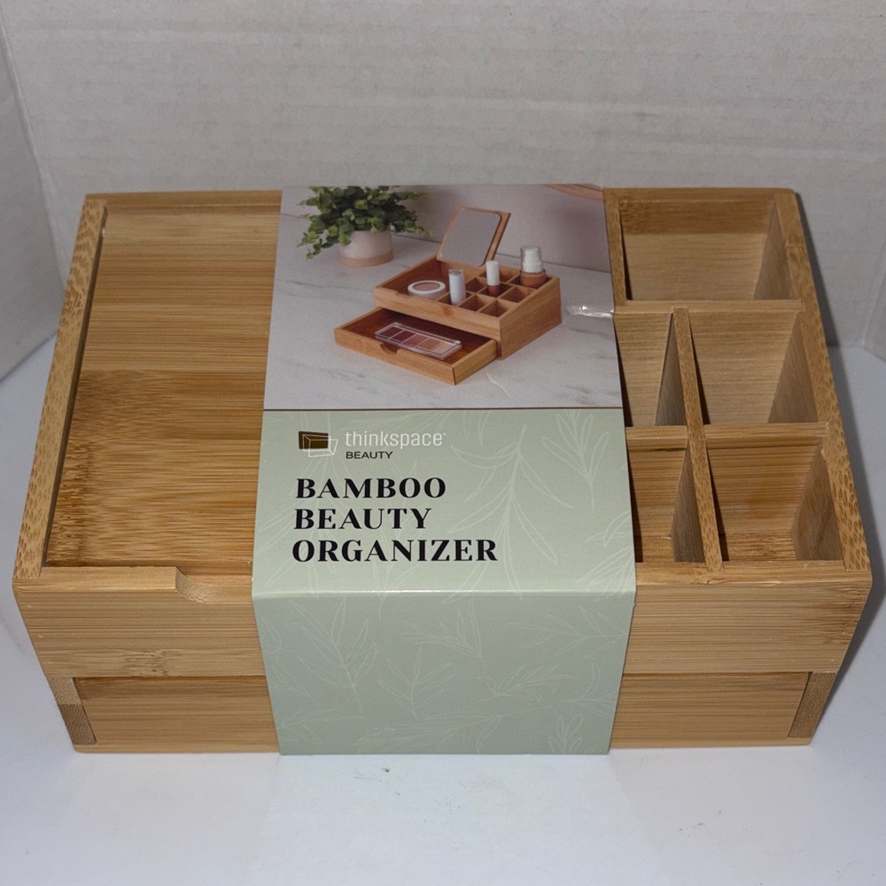 New with tags Thinkspace Beauty bamboo beauty organizer